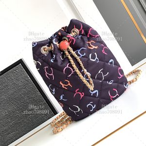 Bolsa de diseñador de mochila 1: 1 de calidad superior 22 cm de lienzo de lienzo de lienzo Bolso de la mujer Bolso de hombro con caja C447