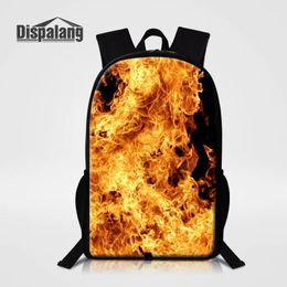 Sac à dos Dispalang Sacs scolaires de 16 pouces pour les élèves du primaire Cool Fire Blaze Design masculin Daypacks Daypacks enfants Bagpacks Pack