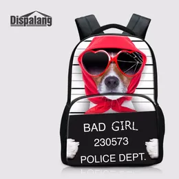 Rugzak Dispalang Fashion Pet Dog Patroon Grote capaciteit Women Laptop Middle School Bag Bagpack Luxury Bookbag 17 inch Rucksack