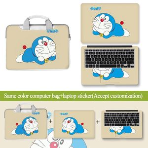 Sac à dos autocollant pour clavier d'ordinateur portable, sacoche messager série Doraemon, imperméable et anti-poussière, sac à main