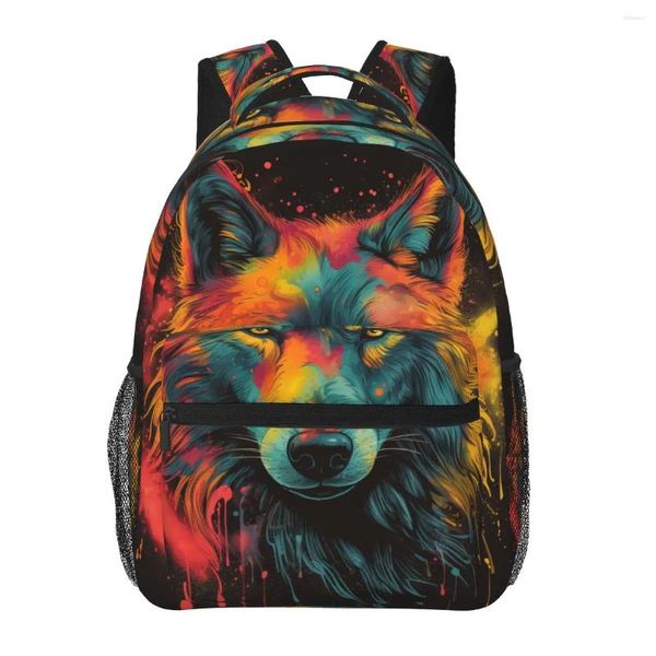 Sac à dos pour chien animal tête colorée quotidienne sac à dos étudiant unisexe streetwear sacs de scolares personnalisés big rucksack