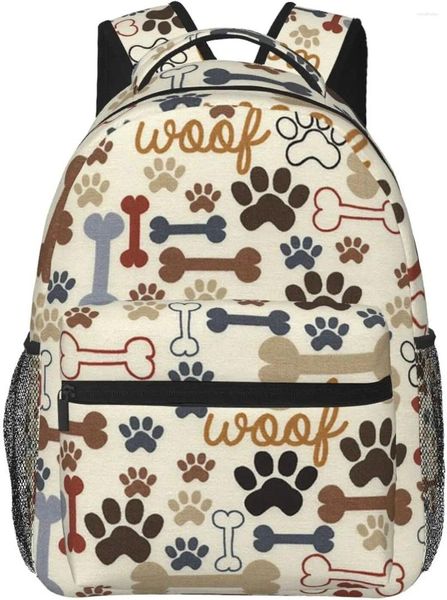 Mochila para perros huesos e impresiones elegantes para la computadora portátil mochilas de computadora portátil de bolso