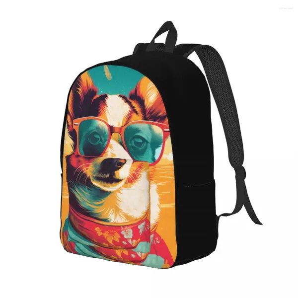 Mochila para perros mochilas mochilas soleadas: gafas de sol ilustración gráfica grandes bolsas de fitness modernas