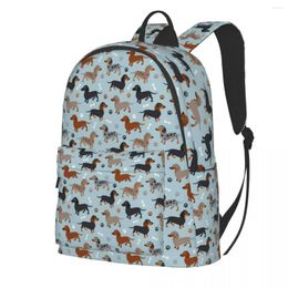 Mochila con estampado de perro, mochilas Kawaii con patas y huesos de perro salchicha, mochilas grandes de entrenamiento para hombres, mochilas de escuela secundaria, mochila de calidad