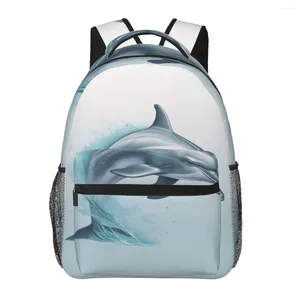 Sac à dos dauphin naturel superbe sac à dos extérieur femmes jolies sacs d'école concepteur imprimé.