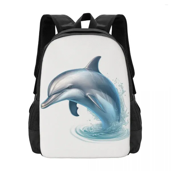 Sac à dos dauphin étonnant illustration trekking sac à dos boy fille mignonne sacs de lycée de qualité.