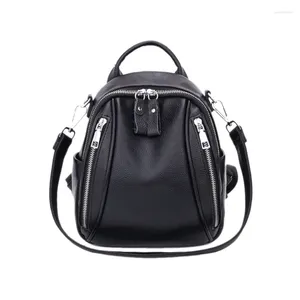 Sac à dos DOME Femme Mini Sac Cuir Anti-vol Noir Petite épaule Femme Voyage Fille Sac à dos