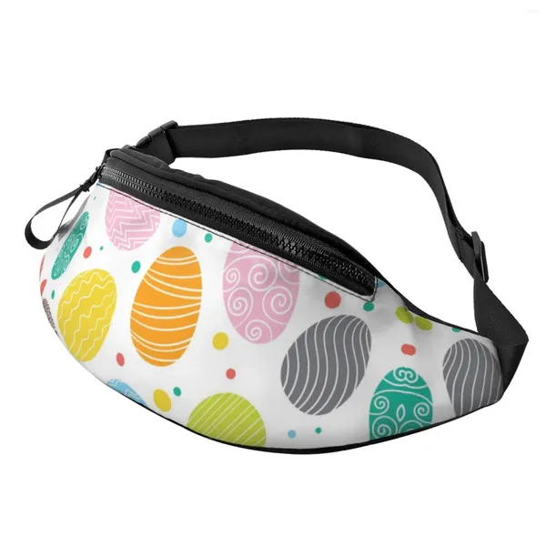 Sac à dos oeufs de Pâques sac de taille fanny sacs sacs d'école pour femmes hommes jeunes polyester décontracté avec zipper randonnée en plein air