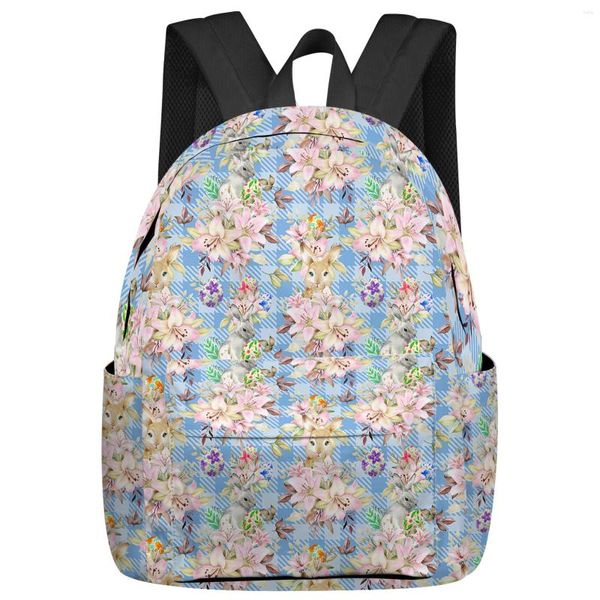 Mochila Pascua pintada a mano acuarela en primavera estudiante bolsas escolares portátil personalizado para hombres mujeres mujer viaje mochila