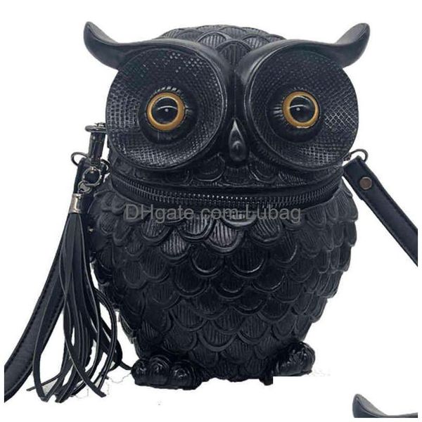 Sac à dos en relief stéréo hibou Shoder sac multifonctionnel individuel gland sac à main style rue tendance messager sacs de livraison Lage Dhdle