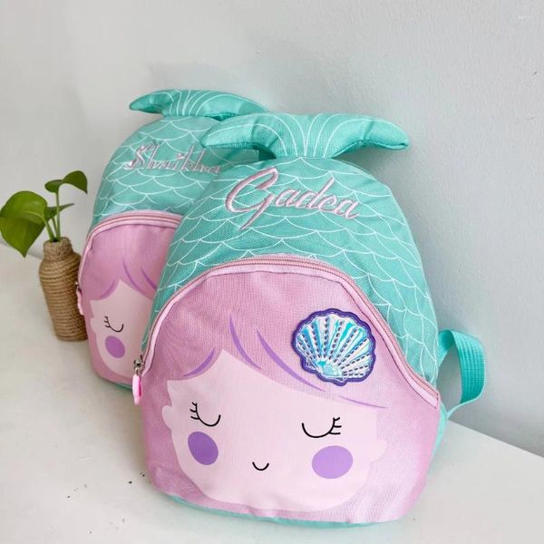 Mochila Mermaid bordada sirena personalizada para niña para niños pequeños para