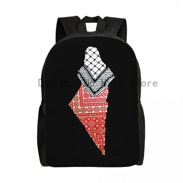 Backpack broderie Palestinien Carte Travel School Bookbag Bookbag Palestine Hatta Keffiyeh College Student Daypack Sacs