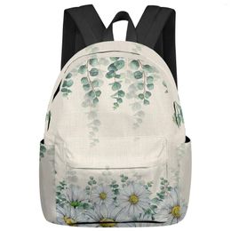Rugzak eucalyptus plant bloem daisy studentenschool tassen laptop op maat voor mannen vrouwen vrouwelijke reis mochila