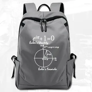 Rugzak Euler Formula Math Rule Daypack Blue Black Gray Schoolbag Eulers Rucksack School Bag Laptop Day Pack