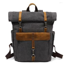 Sac à dos Europe mode toile cuir sacs à dos 14 "ordinateur portable sac à dos pour voyager adolescent sac à dos étudiant ordinateur sacs à dos