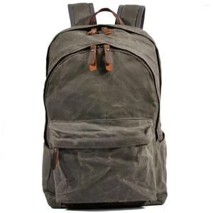 Backpack Europe Waterdicht canvas lederen rugzakken mannen grote capaciteit reizende dagpakken duurzame boy girl schoolbag mannelijke laptop rucksack