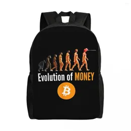 Sac à dos Évolution de Money School Computer Bookbag BTC Geek Crypto-monnarcy Blockchain College Student Daypack Sac