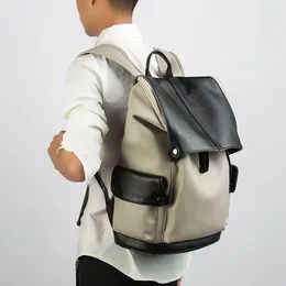 Rugzak Fashion Bags Men Leather Travel Plecak College Tiener Mochila Escolar Cool Male Pu Daypack Herenschouderboek