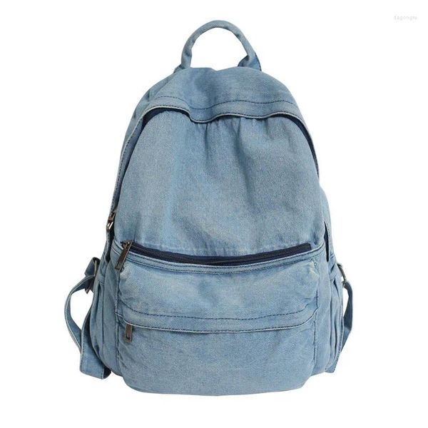 Sac à dos mode de mode denim école sac sac fille collège étudiant vintage femme ordinateur portable voyage dames