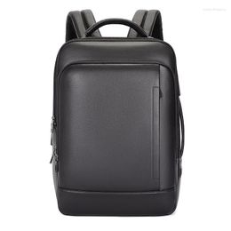 Backpack Fashion Geatic Leather Men Travel Travel Fit 15,6 "Daypack d'ordinateur portable Real Schoolbag Week-end masculin Big Mandbag Traveling