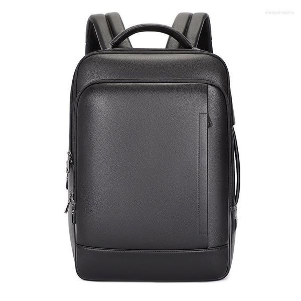 Backpack Fashion Geatic Leather Men Travel Travel Fit 15,6 