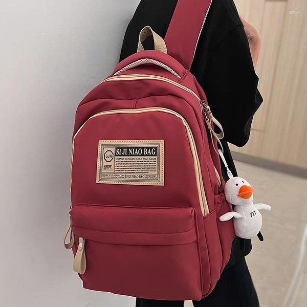 Mochila Moda Chica Niño Libro Rojo Fresco Masculino Alta Capacidad Universidad Hombres Mujeres Portátil Bolsa Escolar Viajes de Moda Damas Bolsas de Estudiante