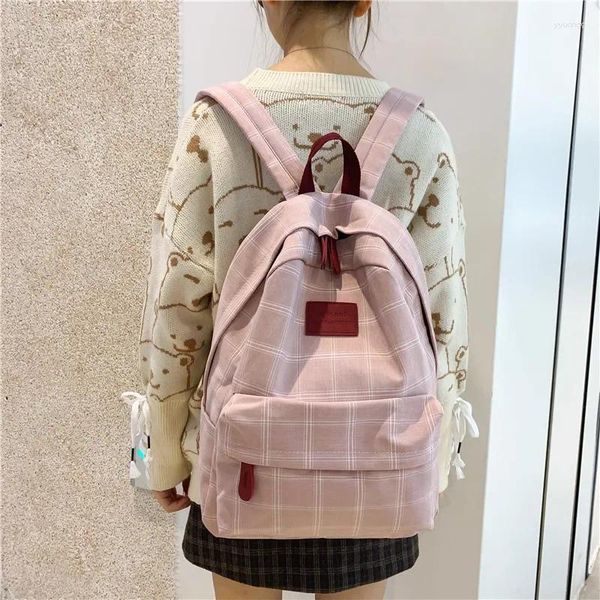 Sac à dos Fashion Girl College School Bag Casual Simple Femmes Rayé Livre Packbags Pour Adolescent Voyage Épaule Sac À Dos