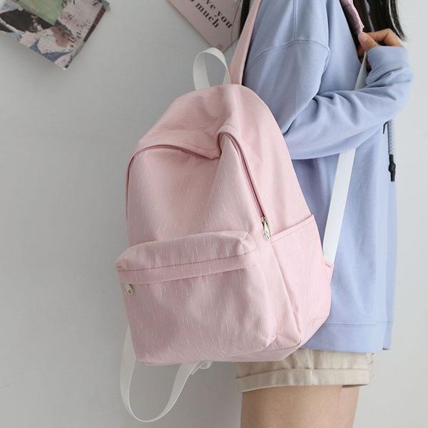 Sac à dos mode Harajuku mignon femmes collège étanche école sacs à dos pour adolescents femme couleur unie sacs de voyage coréen