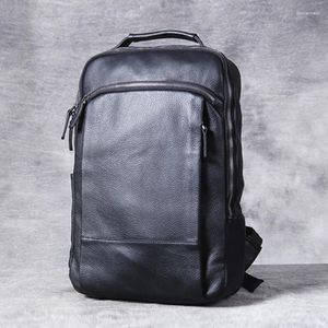 Rugzak mode Koreaanse stijl koehide lederen heren bagpack wandel rugzak mannelijke reizen dagelijkse zwarte m803