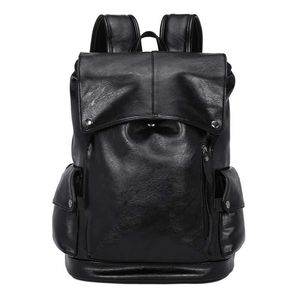 Mochila Moda Hombres Alta Calidad PU Cuero Bolsa de Viaje Hombre Gran Capacidad Adolescente Masculino Mochila Mochilas Portátiles