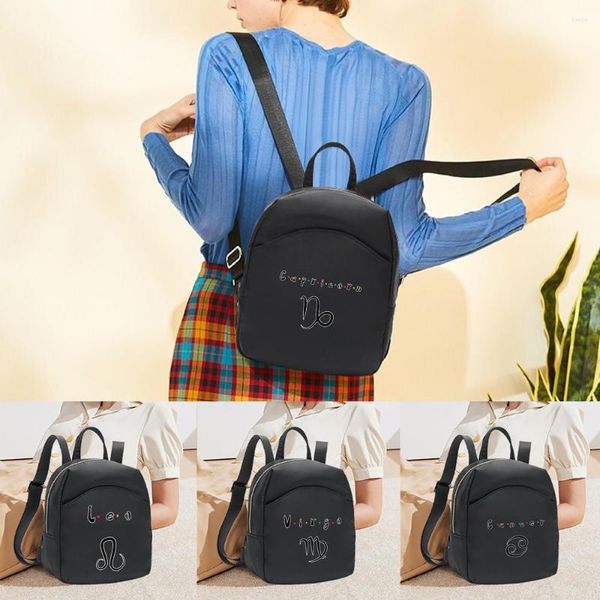 Sac à dos mode petites femmes Nylon sac d'école étanche pour adolescentes 12 Constellation série décontracté voyage fourre-tout Packbag