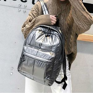 Sac à dos mode espace rembourré femmes sacs à dos hiver vers le bas coton sacs d'école pour adolescent concepteur sac de voyage femme gros sacs à main nouveau 221124