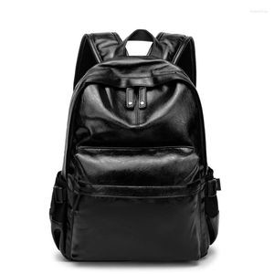 Backpack Fashion Waterproof Leather 14 Inch Laptop Men Backpacks For Teenager Women Casual Daypacks Mochila Male Bag