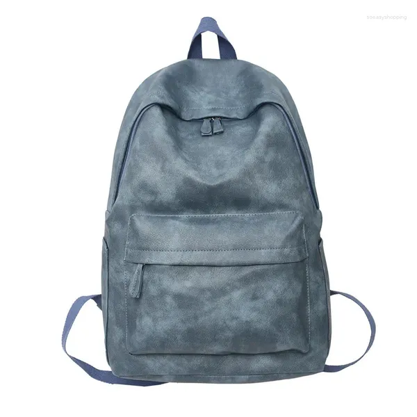 Sac à dos Mode Femmes Sacs À Dos En Cuir PU Souple Couleur Unie Cartable De Voyage Mignon Couple Sac À Dos École Pour Les Étudiants