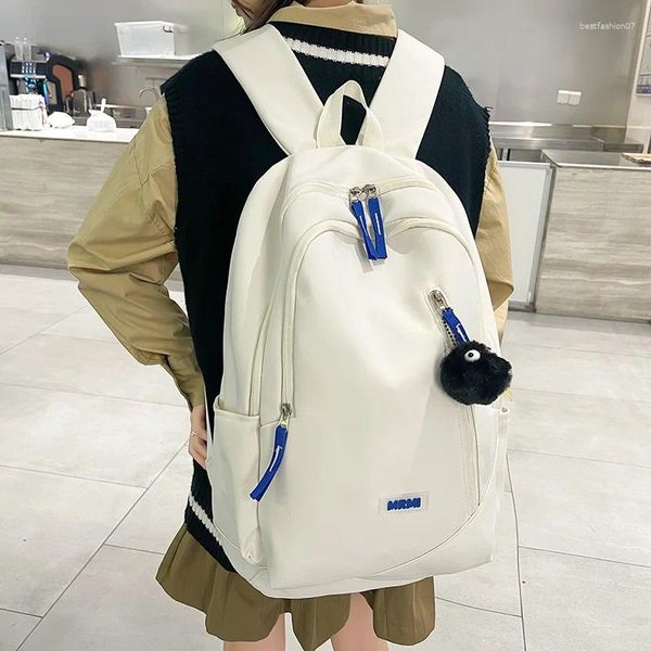 Sac à dos mode femme mignon nylon étudiant scolaire kawaii dames grande capacité ordinateur bagpack fille bookbag coloride solide mochila