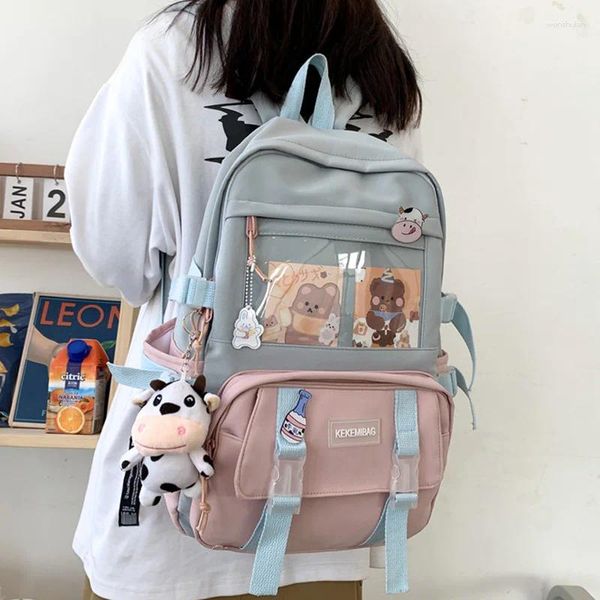 Mochila moda mujer kawaii lienzo mochila saco de libros para adolescentes bolsito de la escuela mochila mochila bag de viaje