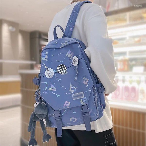 Mochila Moda Mujeres Hombres Graffiti College Bag Cool Male Ladies Travel Girl Boy Laptop Estudiante Moda Mujer Nylon