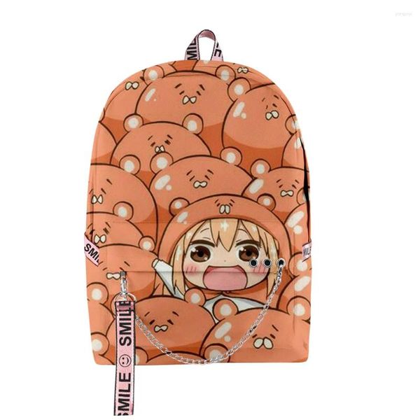 Sac à dos Fashion jeune sac à école unisexe drôle himouto!Umaru-chan Travel 3D Print Oxford Imperproof Notebook Backpacks