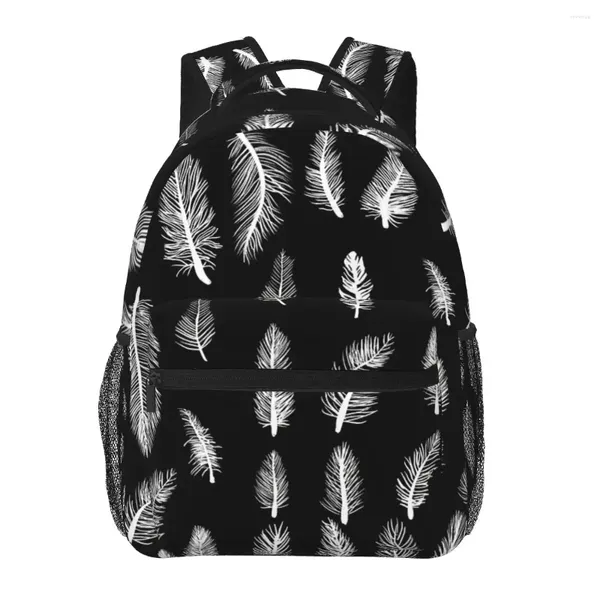 Sac à dos motif plume gothique sorcière Punk Boho Hippie pour filles garçons sac à dos de voyage sac d'école pour adolescents