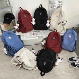 Sac à dos féminin couple simple hommes mascules d'école féminine sac à dos pour adolescents harajuku filles 14inch sacs d'ordinateur portable coréen bookbag 2024