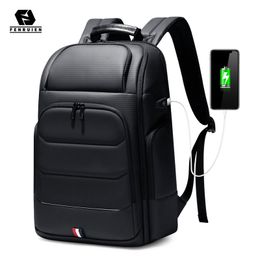 Sac à dos Fenruien étanche USB charge sac d'école antivol hommes ajustement 156 pouces ordinateur portable voyage haute capacité 230204