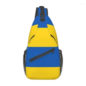 Rugzakvlag van Oekraïne Sling Crossbody Men Men Aangepaste schoudertas voor reiswandelen Daypack