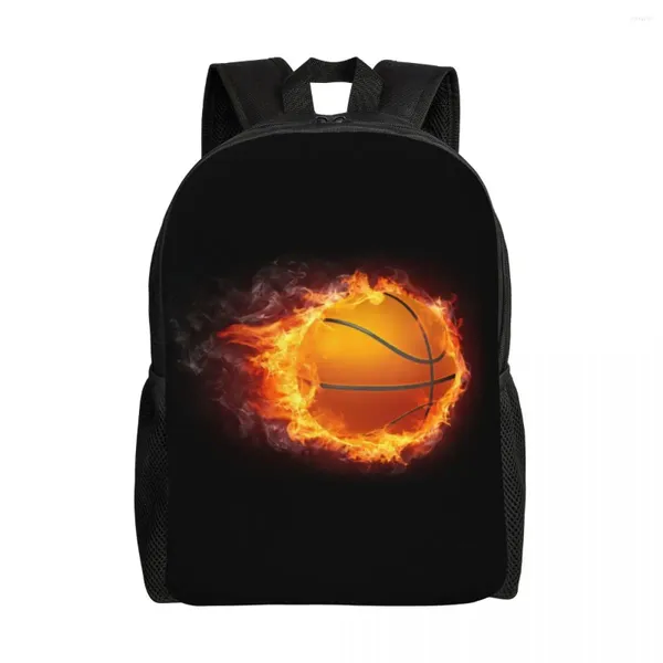 Baloncesto de mochila Flaming para hombres Mujeres escolares universitarios Estudiantes de libros se ajusta a las bolsas deportivas para laptop de 15 pulgadas