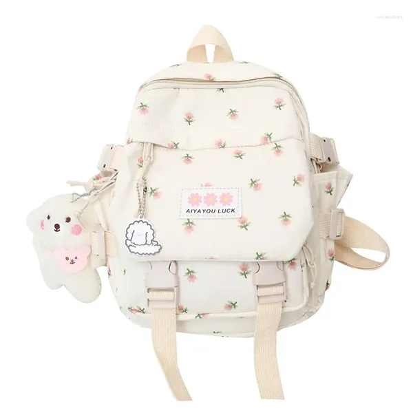 Sac à dos floral mini sac à dos pour femmes mignons adolescents girls enfants bookbag collège étudiant de voyage épaule