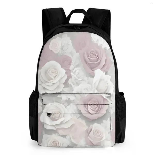 Sac à dos Floral avec imprimé Rose, sac de voyage polyvalent pour femmes, garçons et filles, sacs d'école pour étudiants, grande capacité