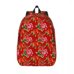 Sac à dos Texture fleur Dongbei plante florale sacs à dos de Camping étudiant coloré respirant sacs de lycée sac à dos esthétique