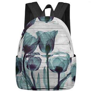 Rugzak Bloem Tulp Straalgroen Abstract Student Schooltassen Laptop Op maat voor heren Dames Dames Reizen Mochila