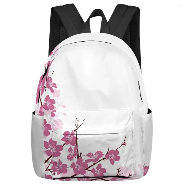 Sac à dos fleurs pétales dentelle Branches printemps étudiant sacs d'école ordinateur portable personnalisé pour hommes femmes femme voyage Mochila