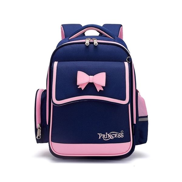 Sac à dos pour fille de l'école primaire en tissu Oxford imperméable Rose Sac Enfant Sacs d'école pour enfants Sac à dos pour filles Mignon Bow Kids Bag LJ201225