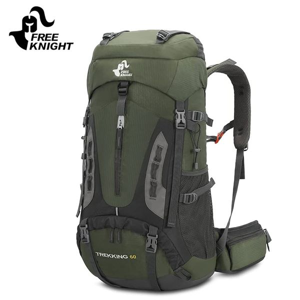 Mochila FREE KNIGHT 60L Mochila de senderismo Bolsa de montañismo impermeable Hombres Mochila de camping Escalada Bolsa de trekking Mochilas al aire libre 230830